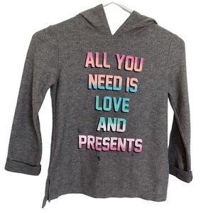 Pop Up Shine Grey fleece hooded sweatshirt | girls S | Christmas holiday